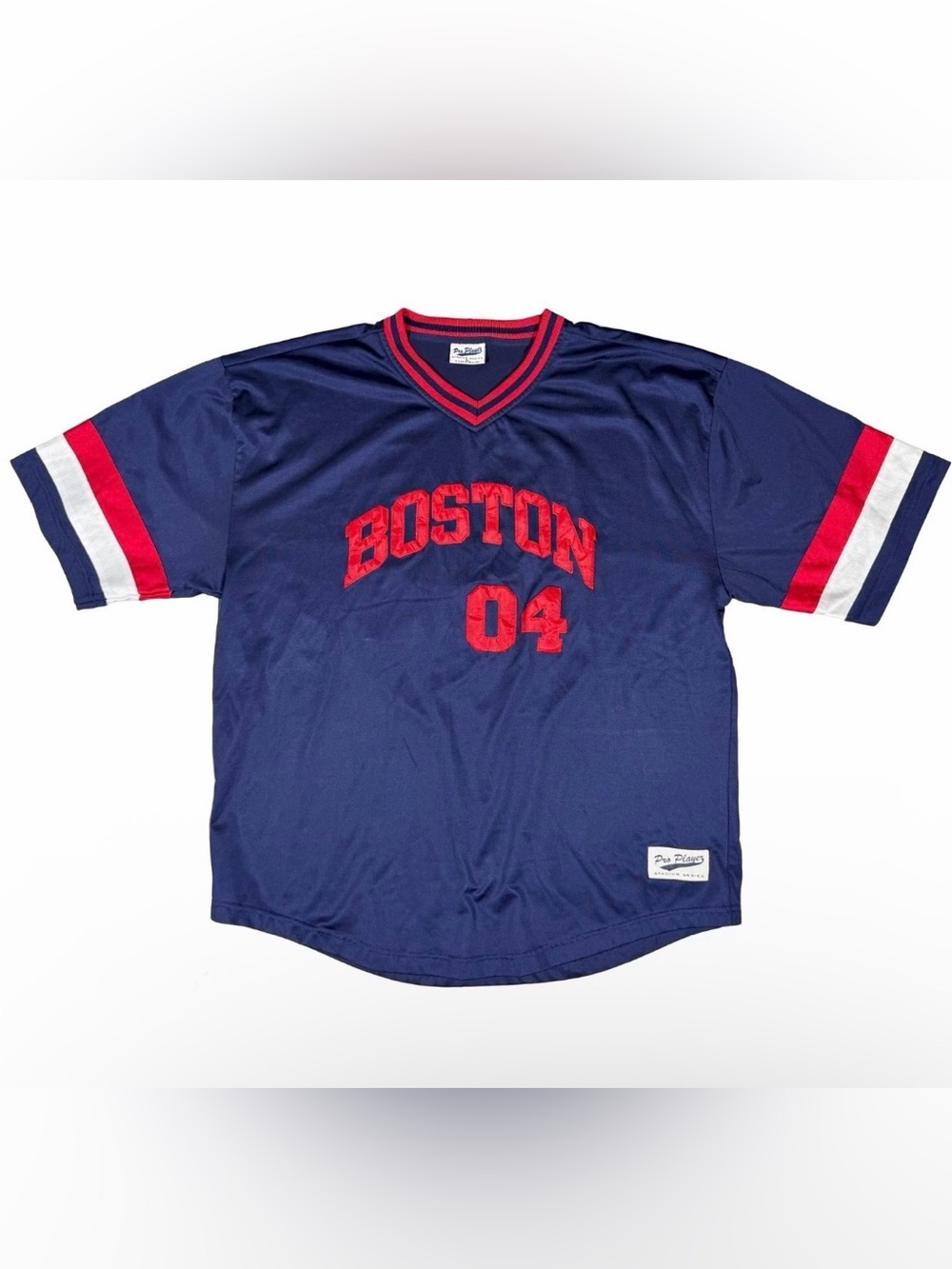 Boston Red Socks Pro Player Pullover V Neck Baseball Jersey Blue Red - XL